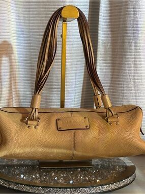✨ kate spade tan pebble leather shoulder bag with braided straps ✨